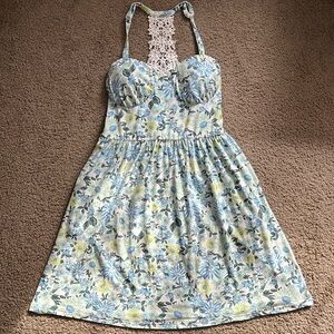 No Boundaries Floral Crochet Back Dress